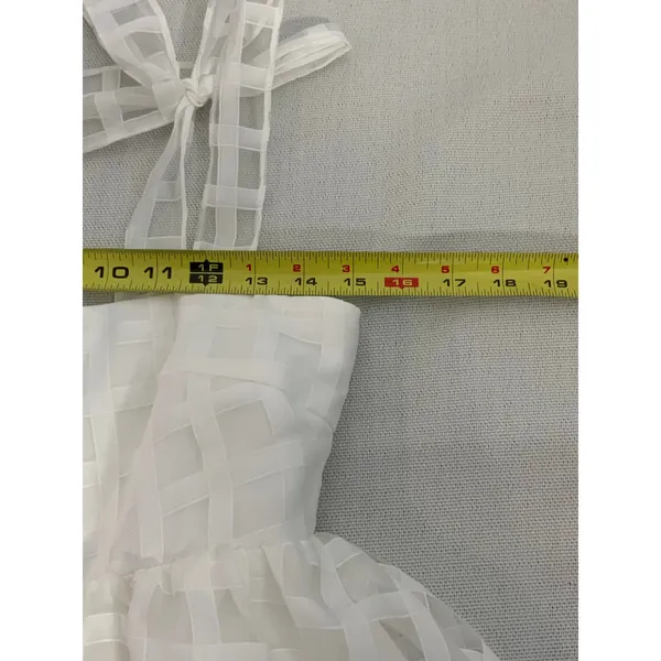Amanda Uprichard Russo Dress‎ in White Check size medium - Image 8