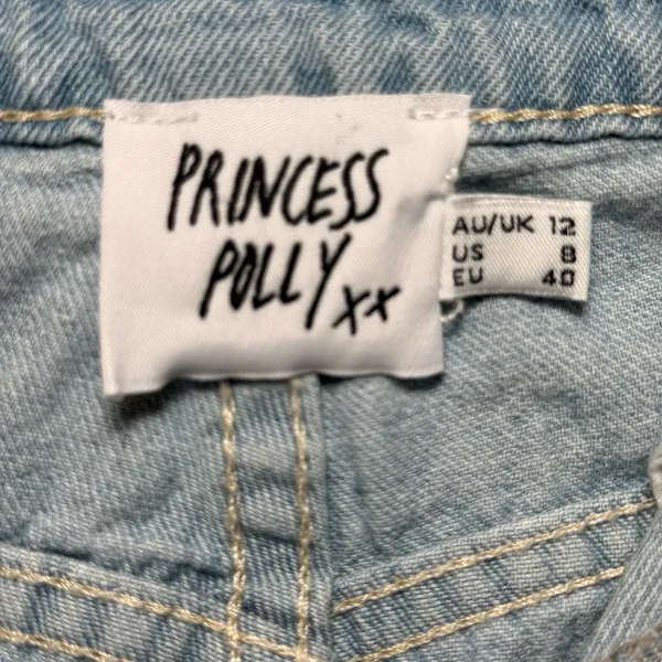 Princess Polly Light Blue Distressed Denim Shorts Sz 8 - Image 4