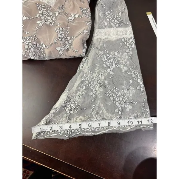 Bronx & Banco White Lace Floral Illusion Midi Dress Fits S Ethereal Elegance - Image 10