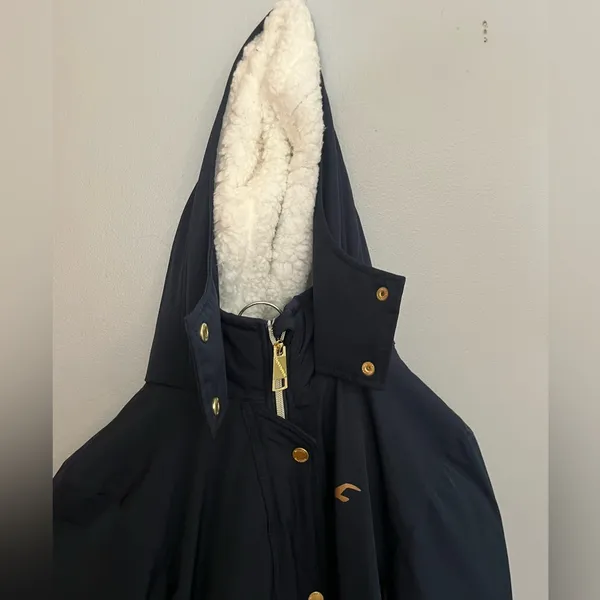 Hollister Navy fur lined coat.‎ Size S - Image 3