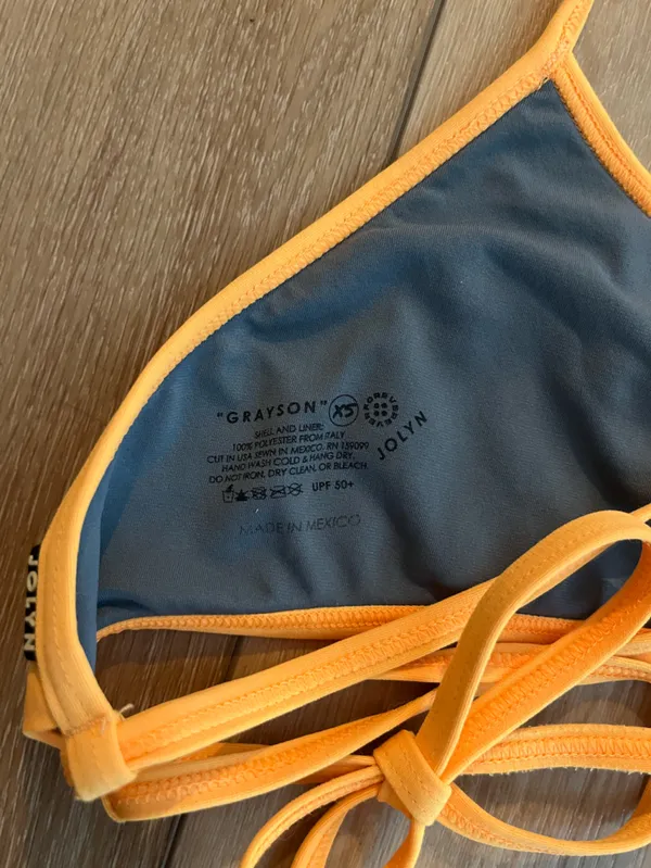 Jolyn Grayson Tie-Back Swim Top in Sunshine Yellow Size XS - Image 3