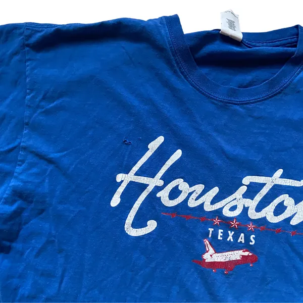 Vintage 90s Blue Houston, Texas Graphic T-Shirt 🔥 - Image 2