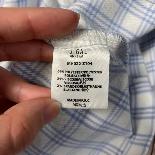 Brandy Melville John Galt Cara Plaid Baby Blue White Mini Skirt‎ Size OS XS/S - Image 8