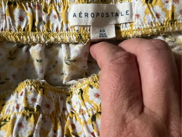 Aeropostale Yellow Floral Smocked Waist Skirt - Image 2