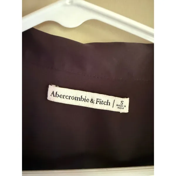 Abercrombie & Fitch Womens Black Long Sleeve Notched Collar Blouse Small - Image 2