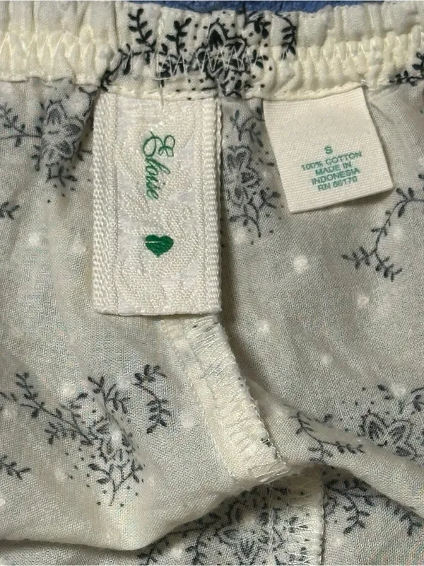 Vintage E By Eloise Anthropologie Swiss Dot Pajama Set Small Toile Floral - Image 12