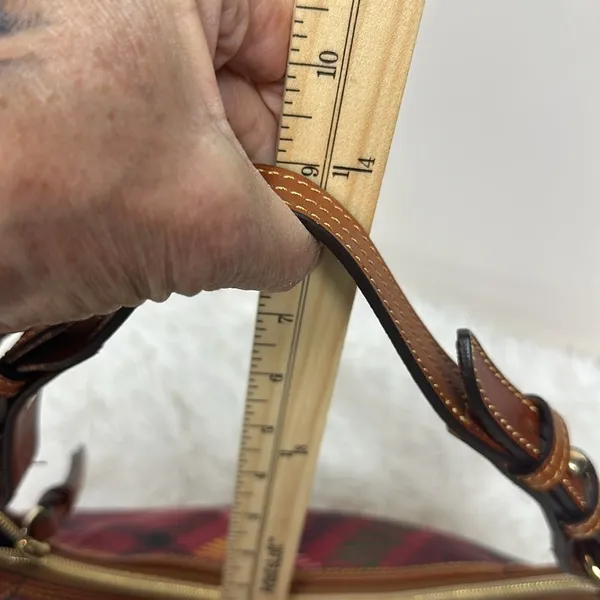 Dooney and Bourke Plaid Tartan Dome Handbag with Pebbled leather - Image 13