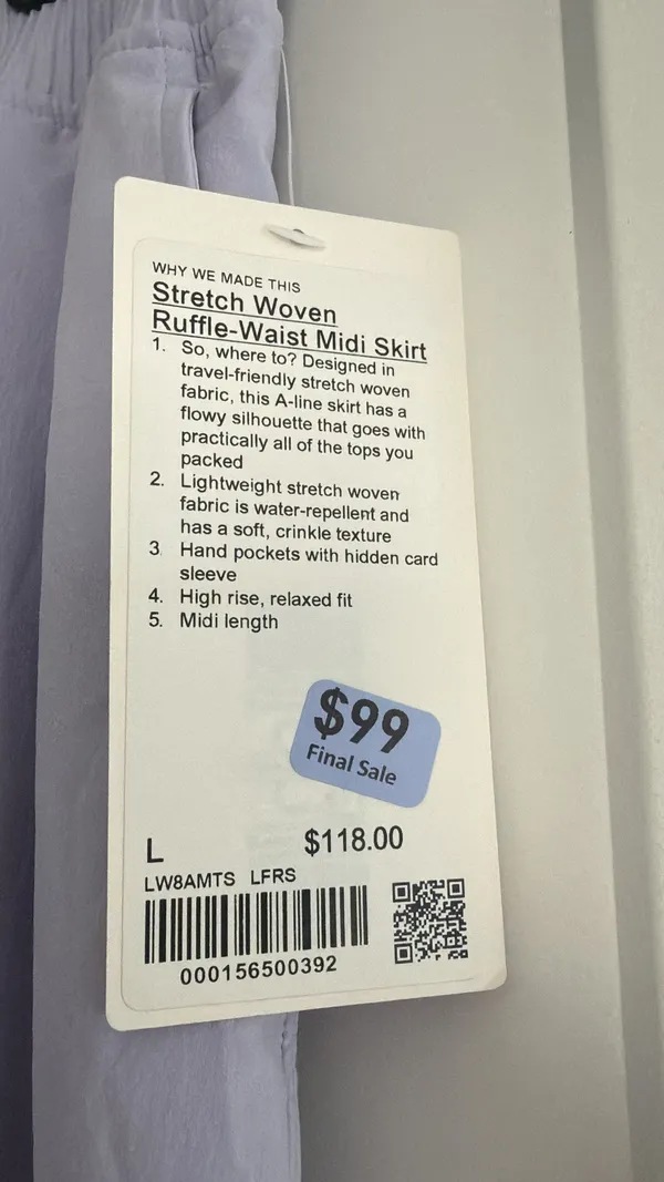 Lululemon Large Stretch Woven Ruffle-Waist Midi Skirt - Image 7