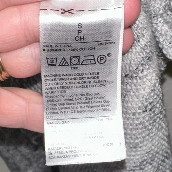Gap Softspun Cowl Neck Tunic Sweater Small Gray Marled‎ Knit Cotton - Image 5