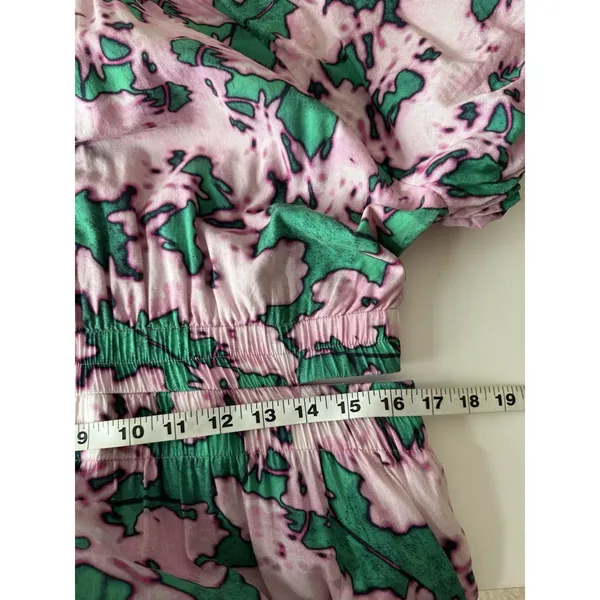 Chelsea 28 Womens XL Dress Pink Green Organic Cotton Resort Summer Casual Travel - Image 8