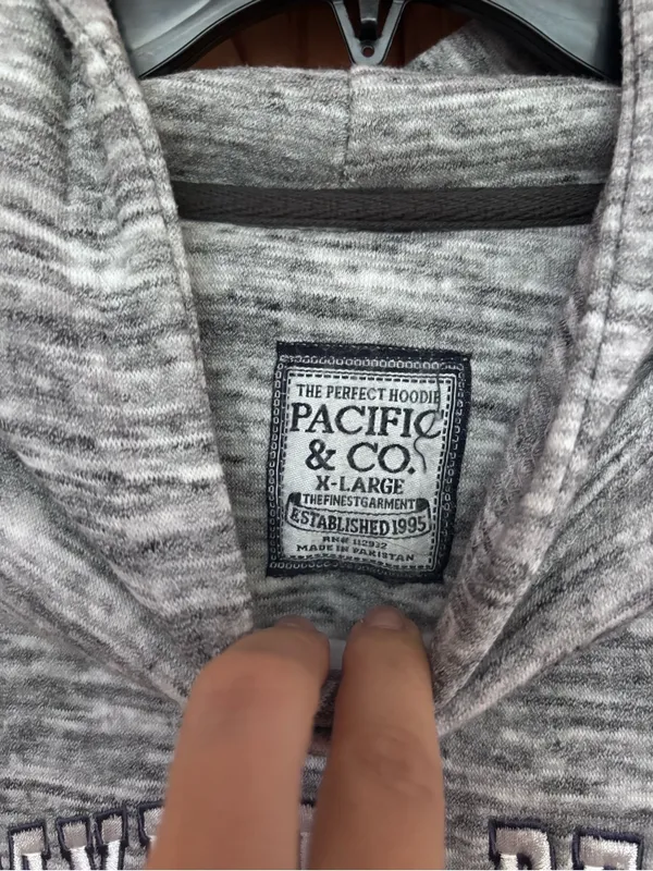 Myrtle Beach Heathered Grey Pullover Hoodie Gray Size L - Image 6