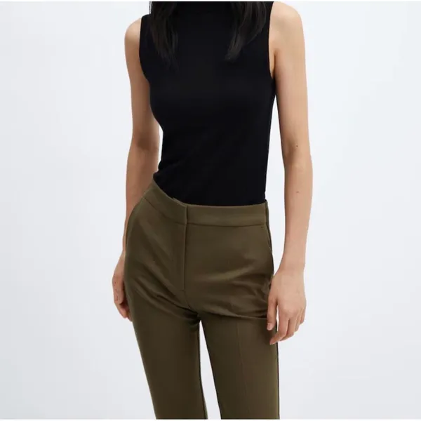 Mango Women's Skinny‎ Pants - Green Size 2 Petite - Image 2