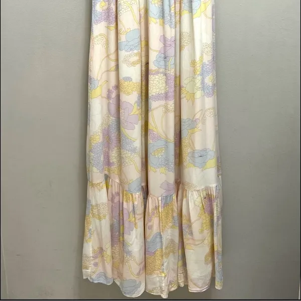 Ba&sh Noma Printed Maxi Dress Off Shoulder Ruffle Pastel Floral Size S - Image 6