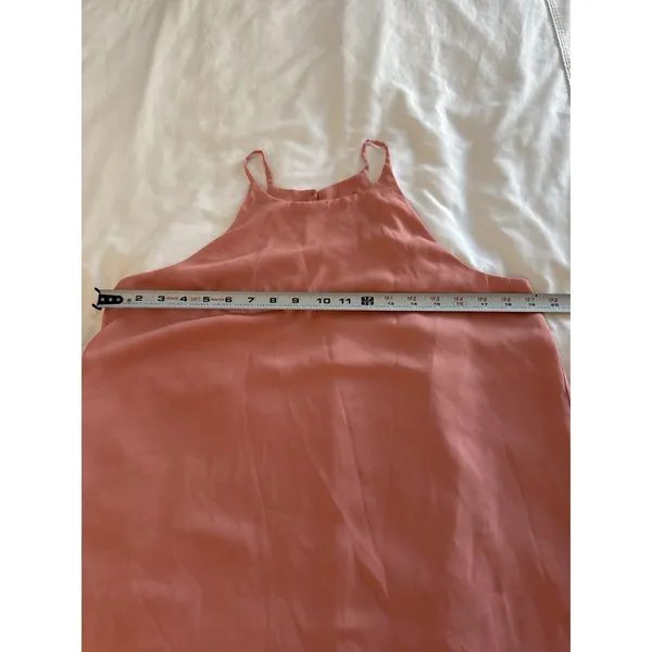 Pink Rose Coral Dress Sleeveless Halter High Neck Mini Flowy Boho Cottagecore - Image 6
