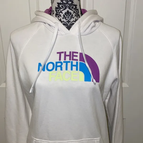 The North Face Spell Out Logo Hoodie Size Large - Image 3