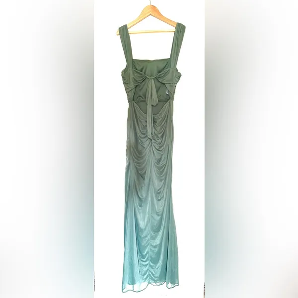 Azazie Sheath Bow Chiffon‎ Dress | Sz A2 | Straight Neckline | ruched body - Image 10