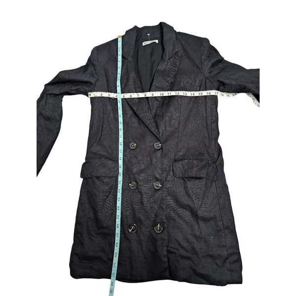Reformation Maxwell linen black blazer dress Medium - Image 8