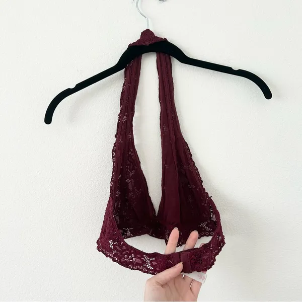 Xhilaration Dark Red Lace Halter Bralette - Image 2