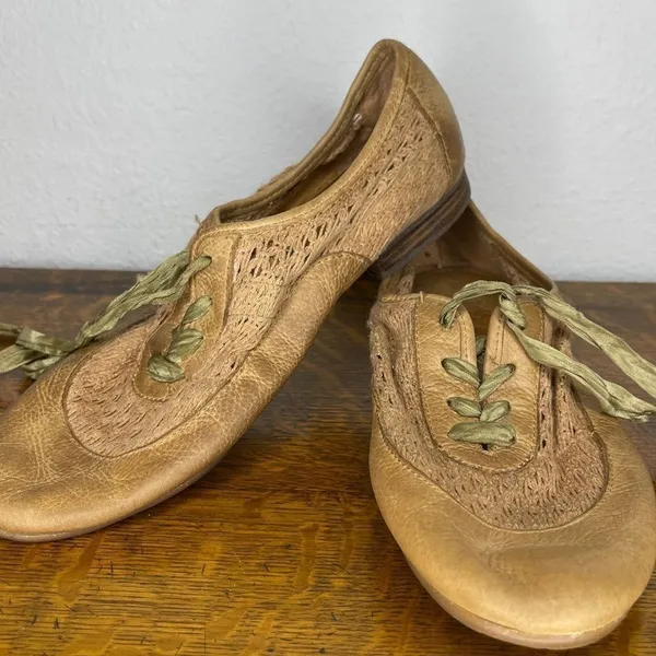 Naya Leather‎ Lace Up Flats Tan Size 7 - Image 8