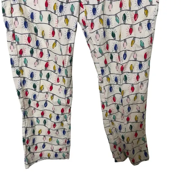 Hanna Andersson adult holidays light flannel cotton straight leg pants sz M - Image 2