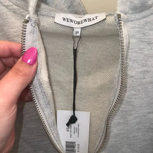 WeWoreWhat‎ Light Heather Gray Oversized Cropped Hoodie - Image 5