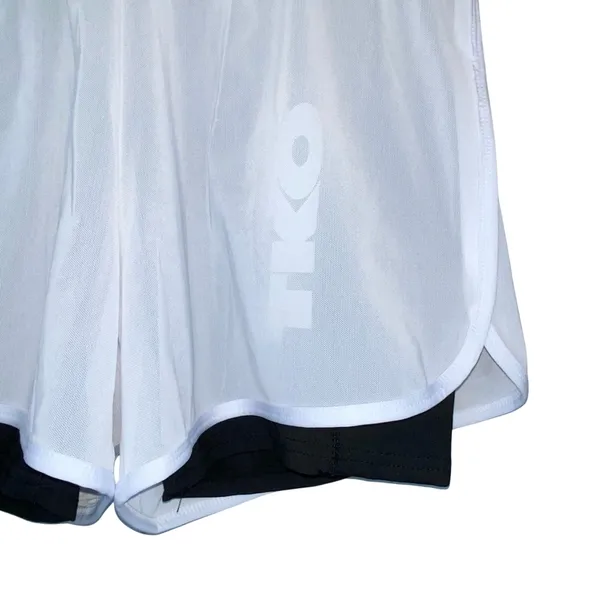 TKO Technical Knockout White Athletic Shorts Medium Layered Workout Gym‎ Running Black - Image 2