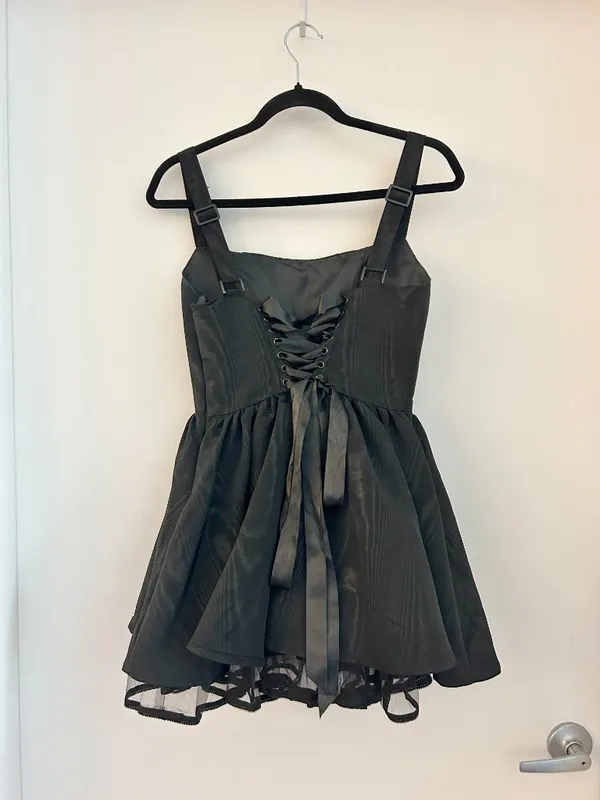 Sugar Thrillz Magic Moves Corset Basque Waist Peplum Dress Goth in Black Size M - Image 7