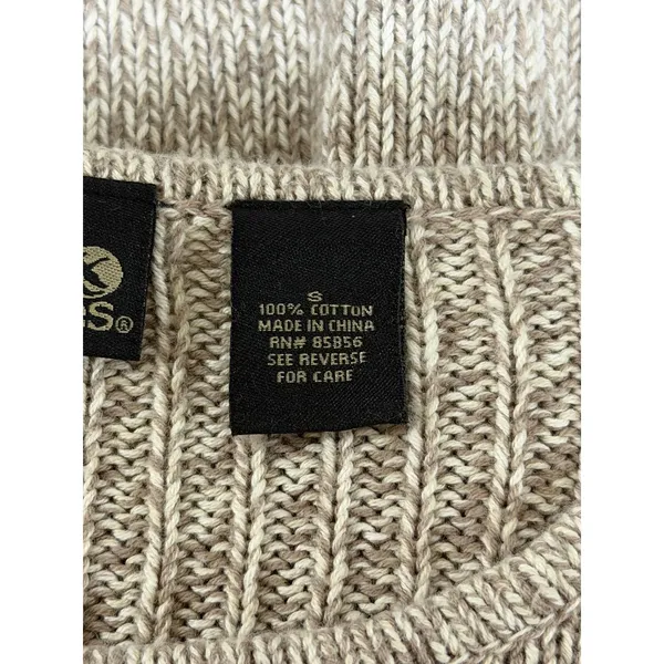 Vintage 90s‎ Guide Series Women Small Tan Speckled Knit Cotton Sweater Classic - Image 6