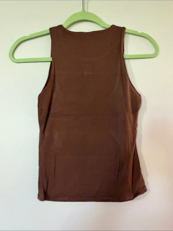 NWOT Zenana Double LayeredBrown Sleeveless Tank Top - Casual Essential - Image 3