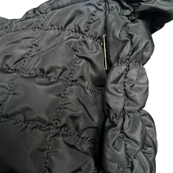 Black Quilted Puffer Shoulder Crossbody Hobo Bag - Image 9