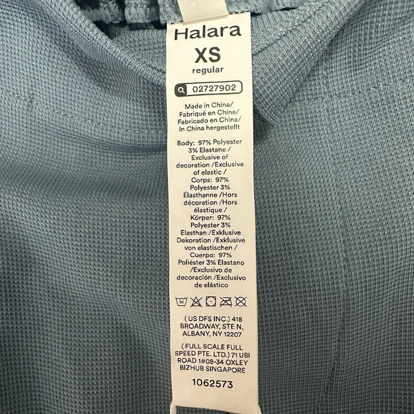 NEW Halara Flex High Waisted Pocket Wide Leg Waffle Work Trousers Pants XS Blue - Image 5