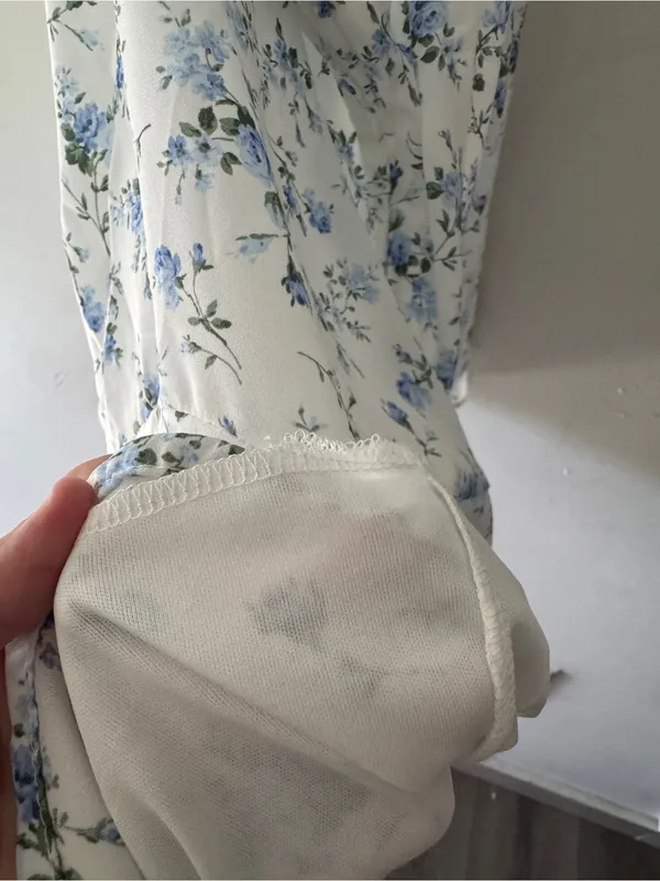 Altar’d State White‎ and Blue Floral Mini Dress Halter Neck - Image 6