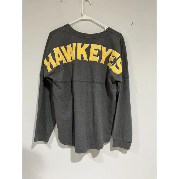 Womans Mv Sport Iowa Hawkeyes Gray Long Sleeve T Shirt Medium - Image 2