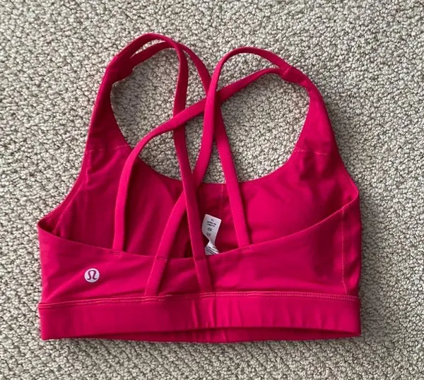 LULULEMON Energy Bra Calypso Pink Medium Support B/C Cup Luxtreme Sz 4 Like New - Image 7