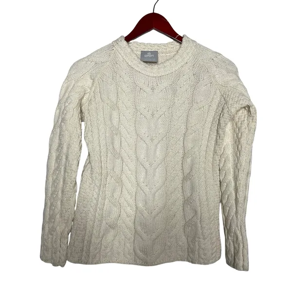 Aran Sweater Market Super Soft 100% Merino Wool Luxury Cable Knit Sz S - Image 3