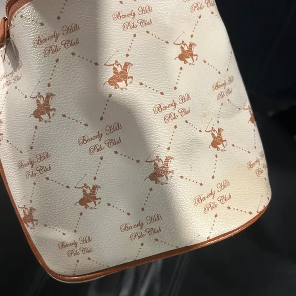 Beverly Hills Polo Club Cream and Brown Patterned Makeup bag - Image 11