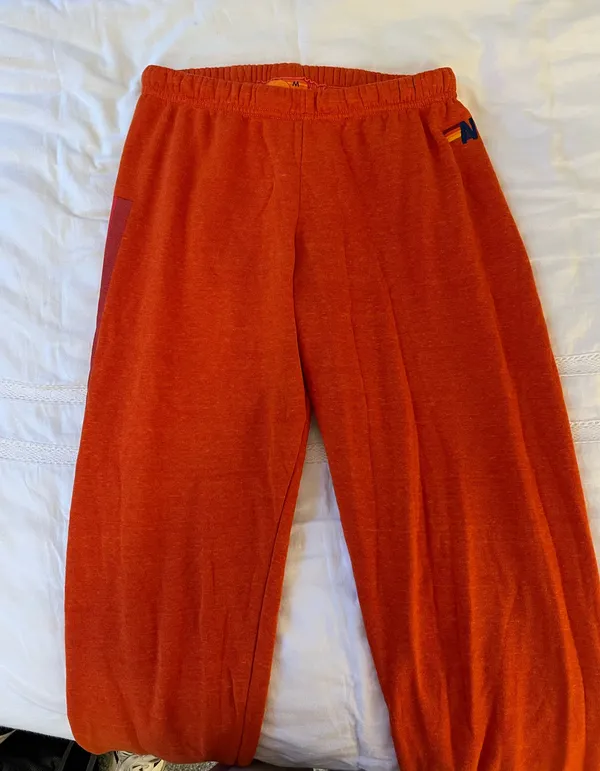 Aviator Nation Orange Sweatpants - Image 2