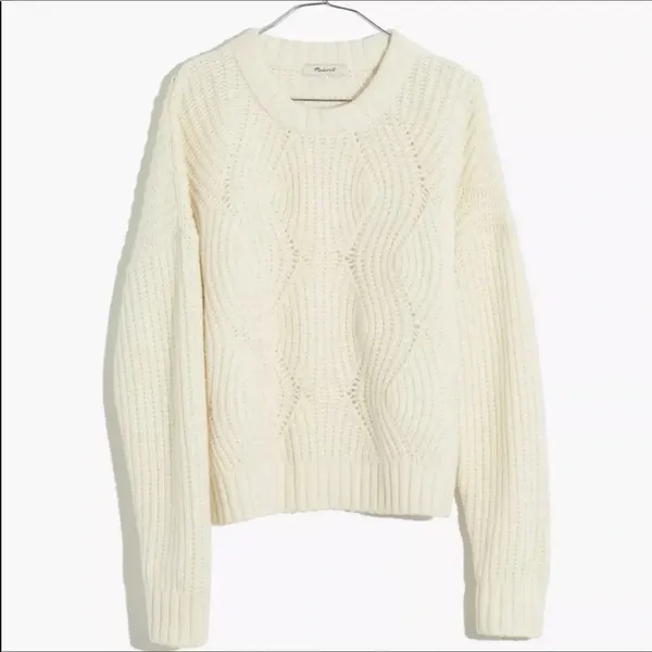 Madewell Everett Rib Play Ribbed Cable Knit Sweater Pullover Blouse Plus 2X v6x - Image 5