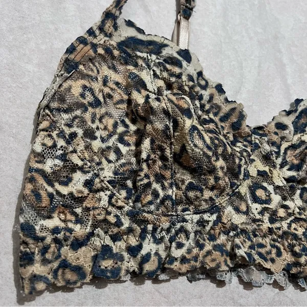 Hanky Panky Black and Brown Leopard Print Bralette Y2K :Box OW2: - Image 2