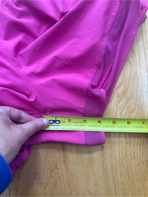 ATHLETA Mesh Run Shorts XL Pink Workout Athletic Training Gym Zipper Pocket 4” - Image 9