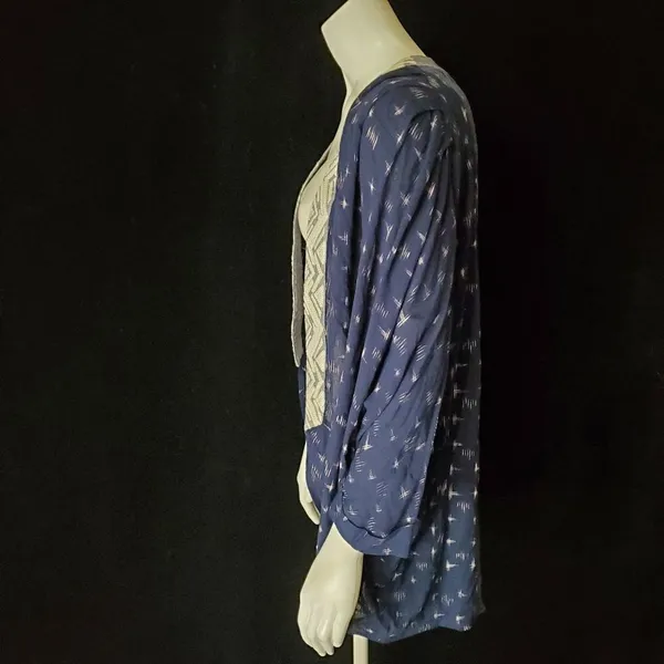 NWT Miss Me Blue & White Bohemian Lace Back Cardigan (S) - Image 5