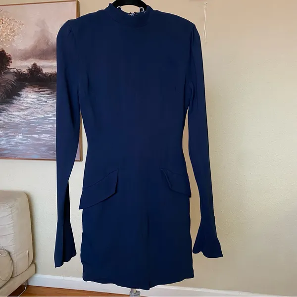 House of CB 'Mahalia' Navy Long Sleeve Mini‎ Dress NWOT Small - Image 5