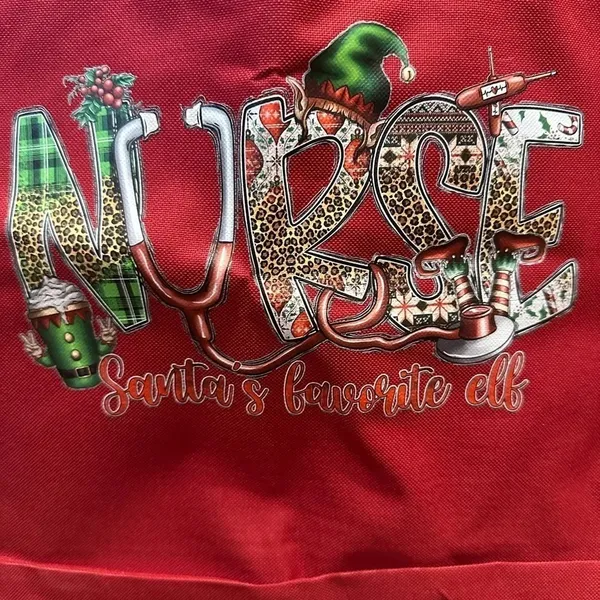 Handmade nurse‎ tote bag Red - Image 3