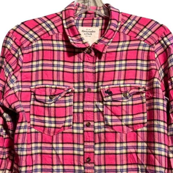 Abercrombie & Fitch Pink Flannel Shirt - Image 2