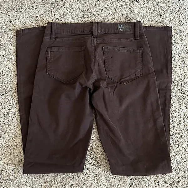 Paige NWT Chocolate Brown Verdugo Denim Jeggings Pants **Size 24** 🌸🌸 - Image 2