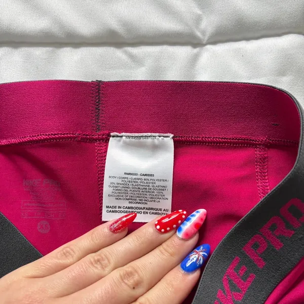 Nike Pro Dri-FIT Women Pink Cropped‎ Leggings Capri Athletic Pants XS Running - Image 5