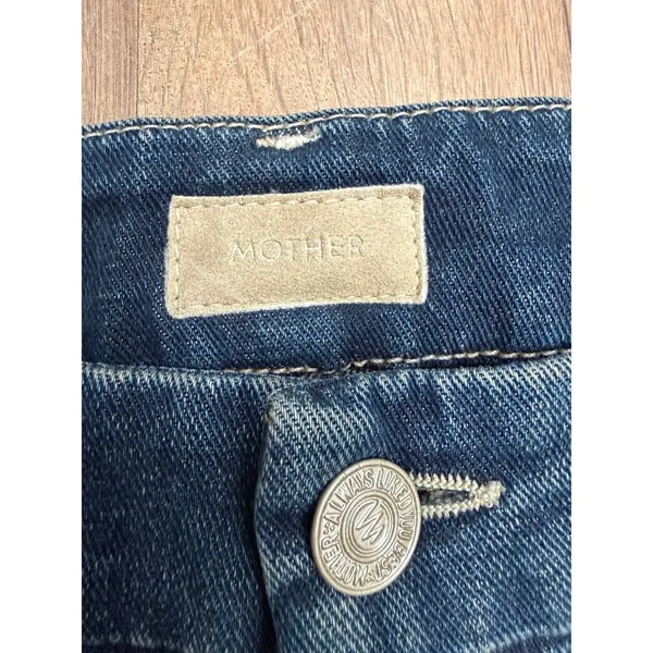 MOTHER Looker Ankle‎ Fray High Waist Jeans Dark Wash Women's 26 - Image 4