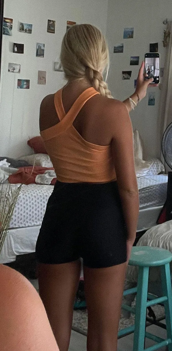 Orange Cross Neck Tank - Image 2