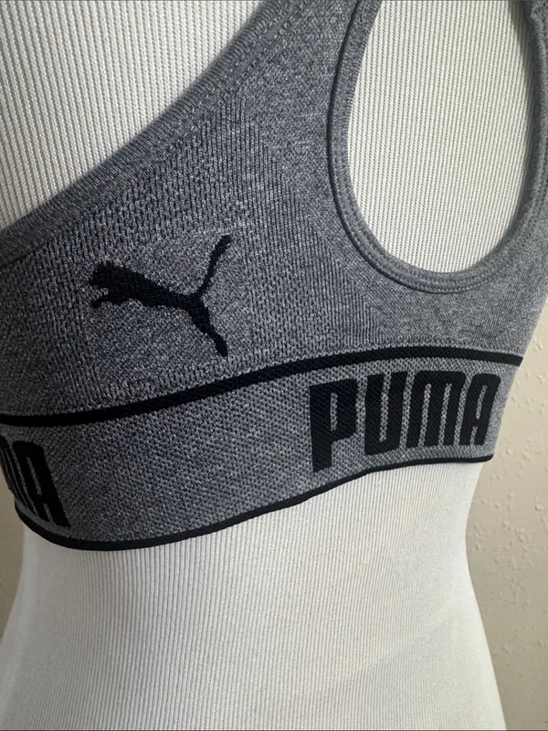 Puma Grey Seamless Racerback Sports Bra - Image 7