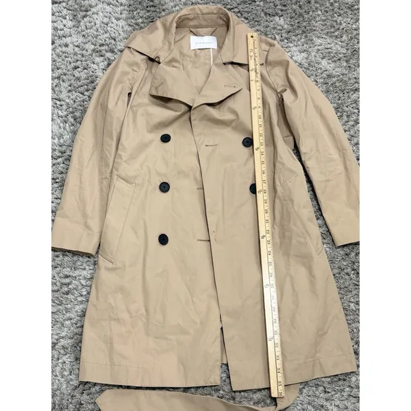 Everlane Women’s Brown Double Breasted Belted Trench Coat Long Jacket Size XS - Image 12